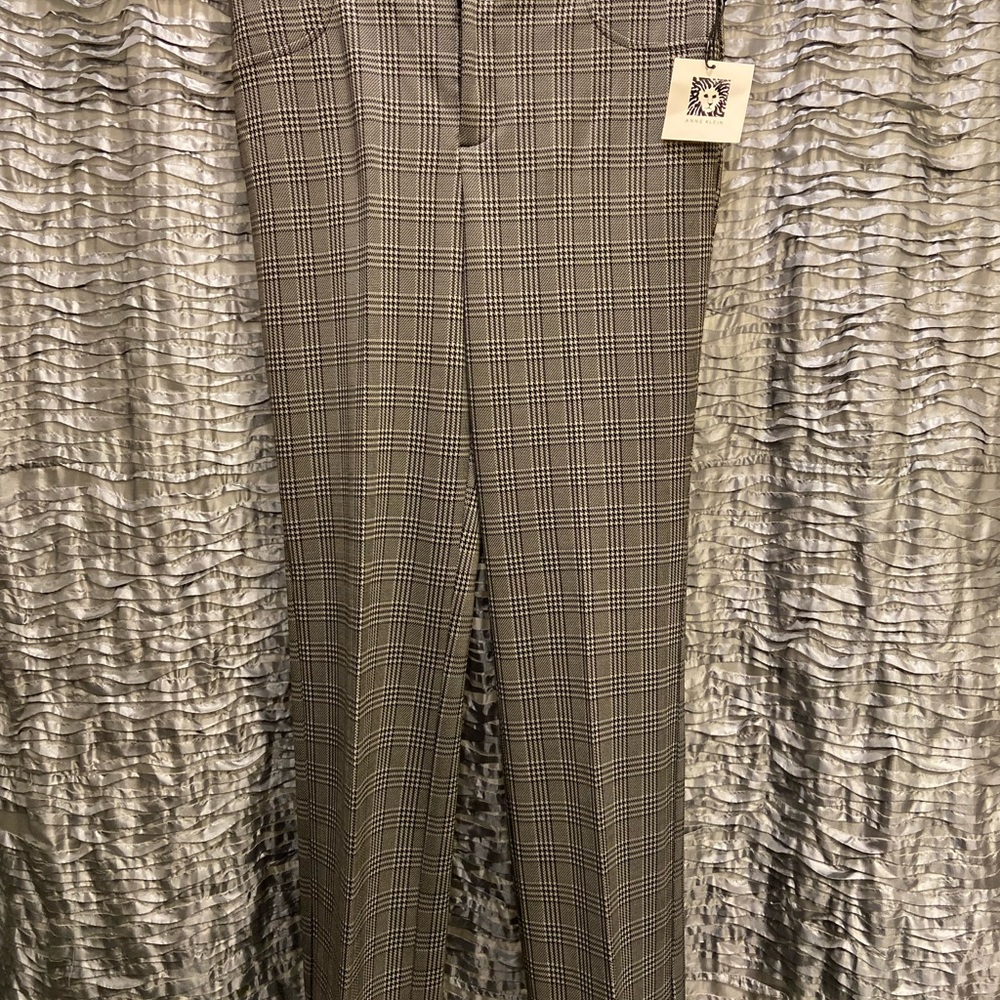 Anne Klein Black and White Houndstooth Pants NWT US 4 Boot Leg